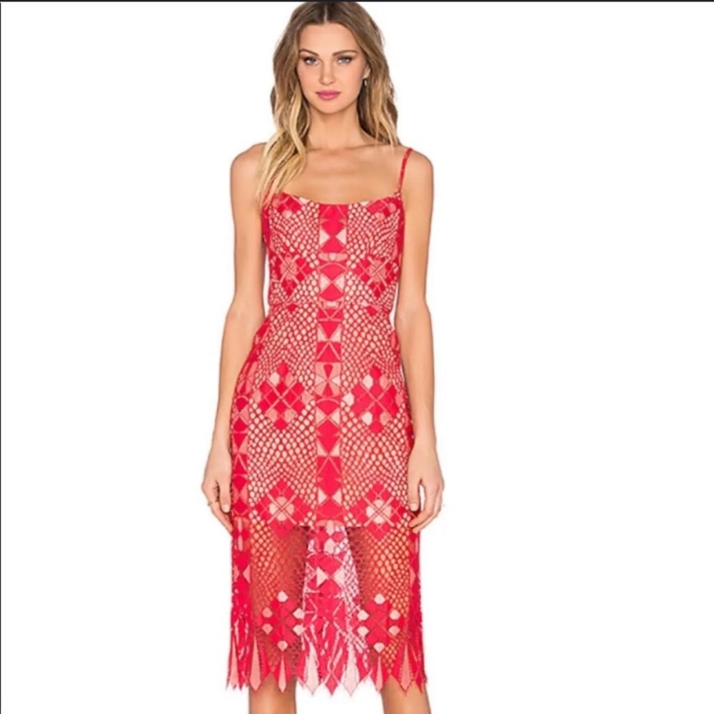 BCBG MAXAZRIA Alese Geometric Lace Women Dress